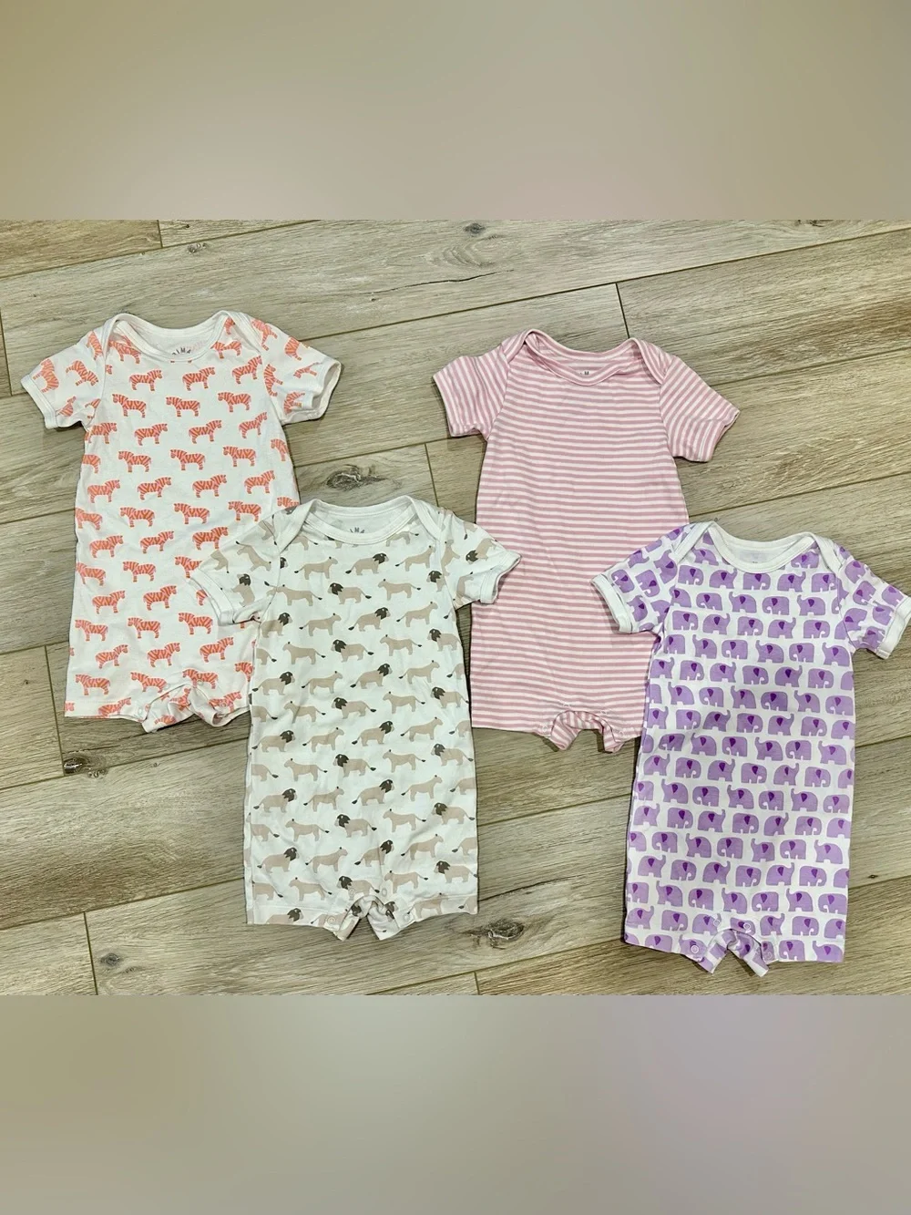 Primary Clothing Organic Animal Friends & Striped Babysuit Shortie